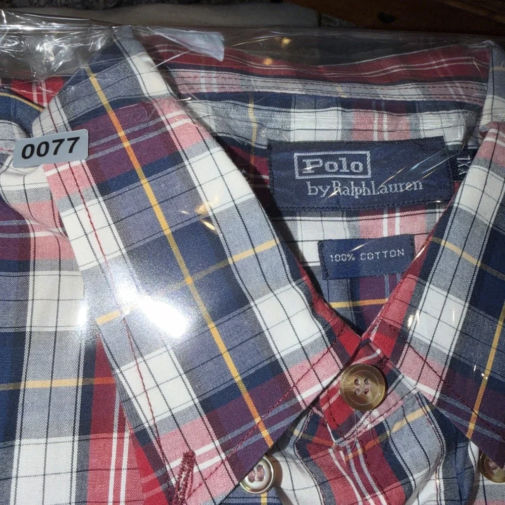 Vtg Polo Ralph Lauren Shirt Mens XXL Plaid Button Down Pocket Pony 90s Pony